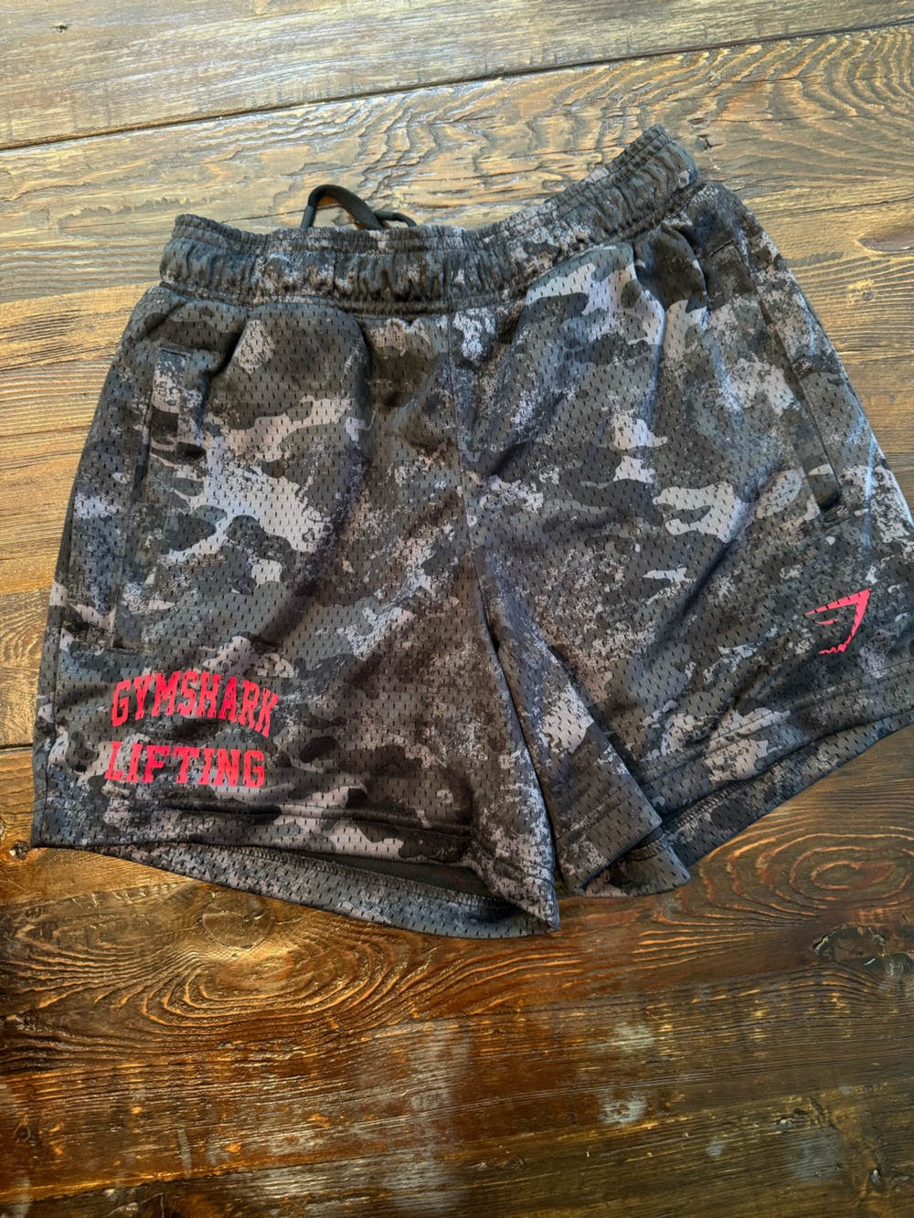 Gymshark Black and Gray Camo Training Shorts